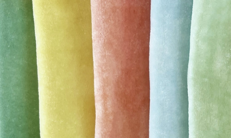 Hand-dyed silk velvet from Mary Jo Hiney Designs