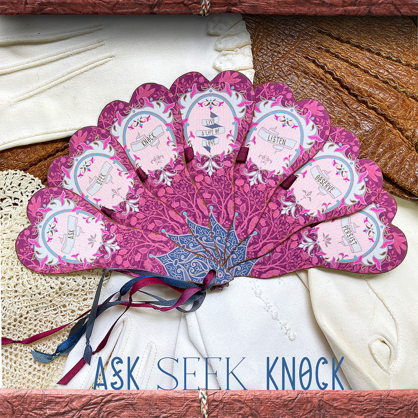 Ask, Seek Knock Handcrafted Fan