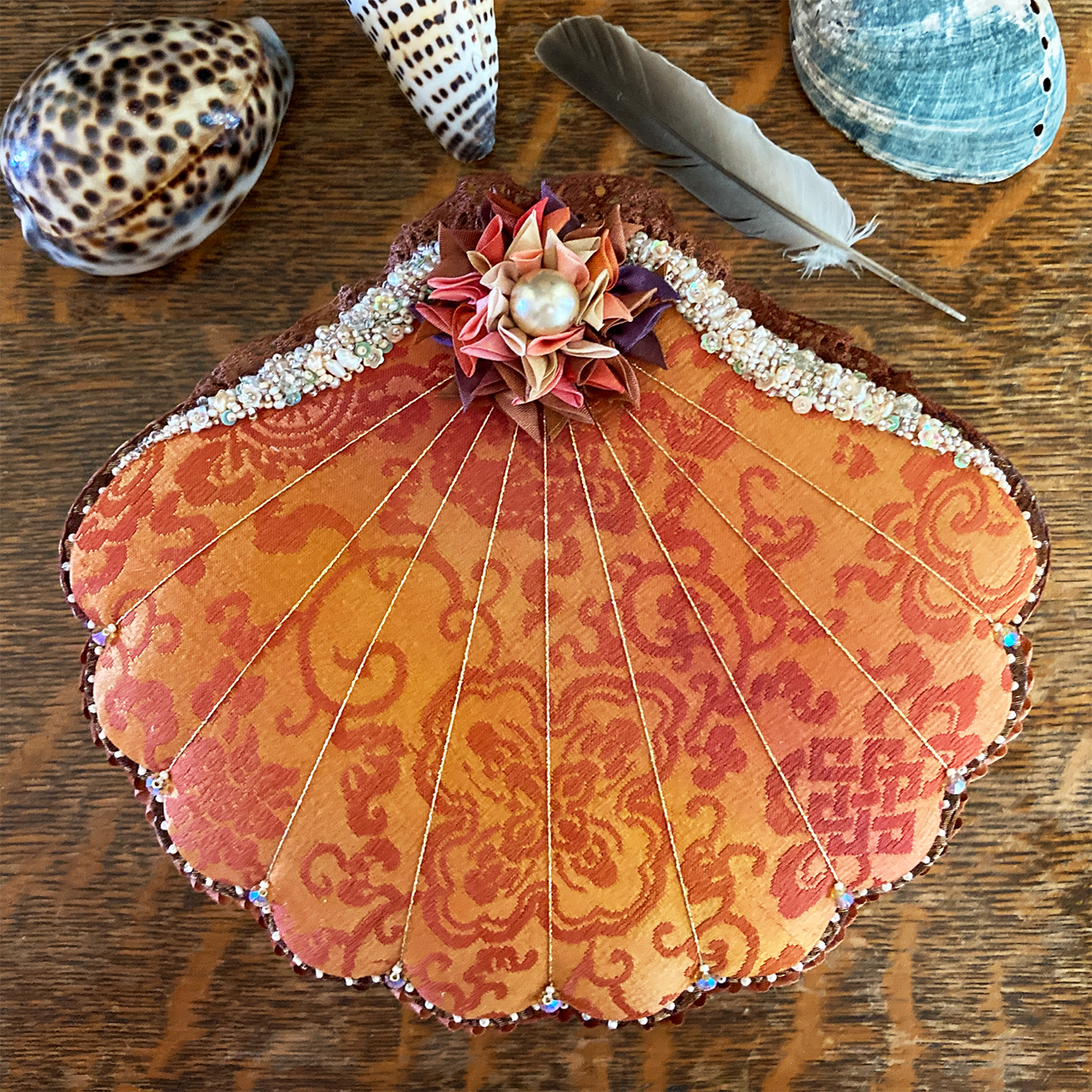 Cinnamon Scalloped Seashell Box