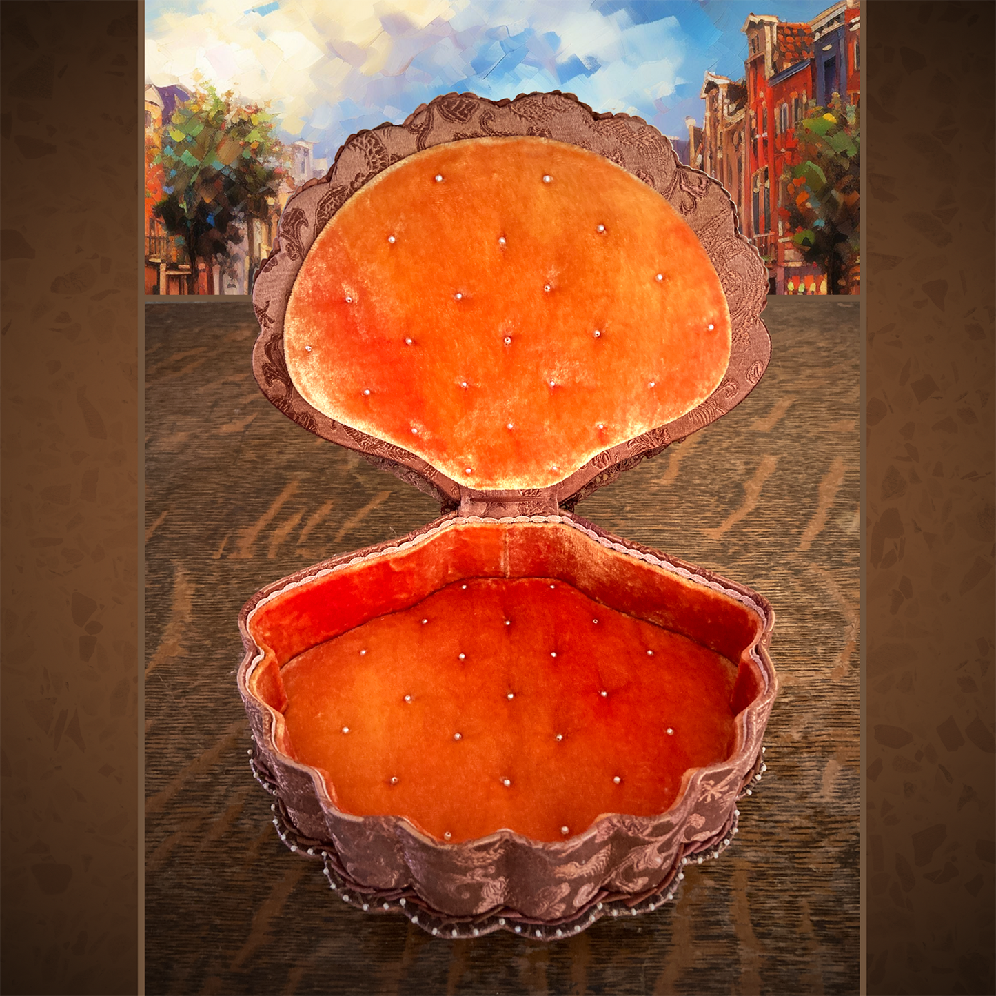 Cinnamon Scalloped Seashell Box