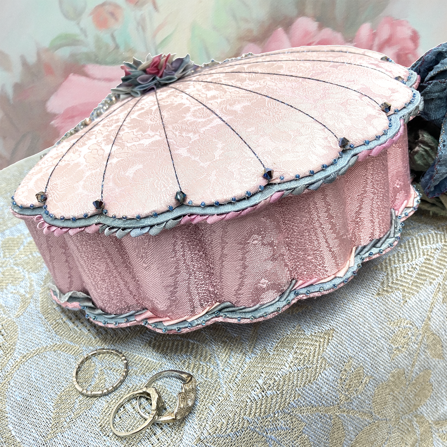 Cedar Rose and Storm Scalloped Seashell Box