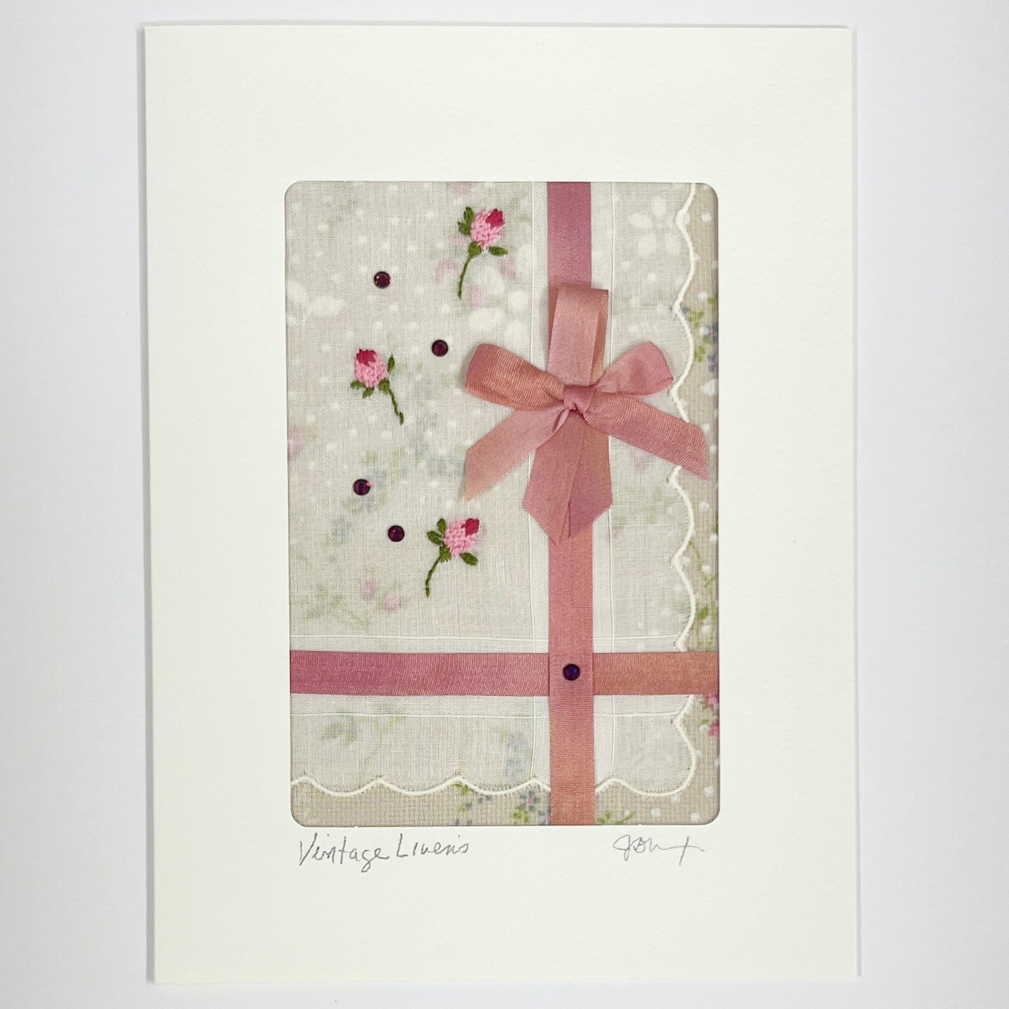 Floribunda Rosebuds with Rhinestones