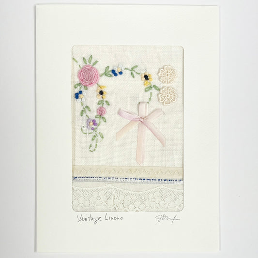Floral Scene with Champagne Blush Ribbon
