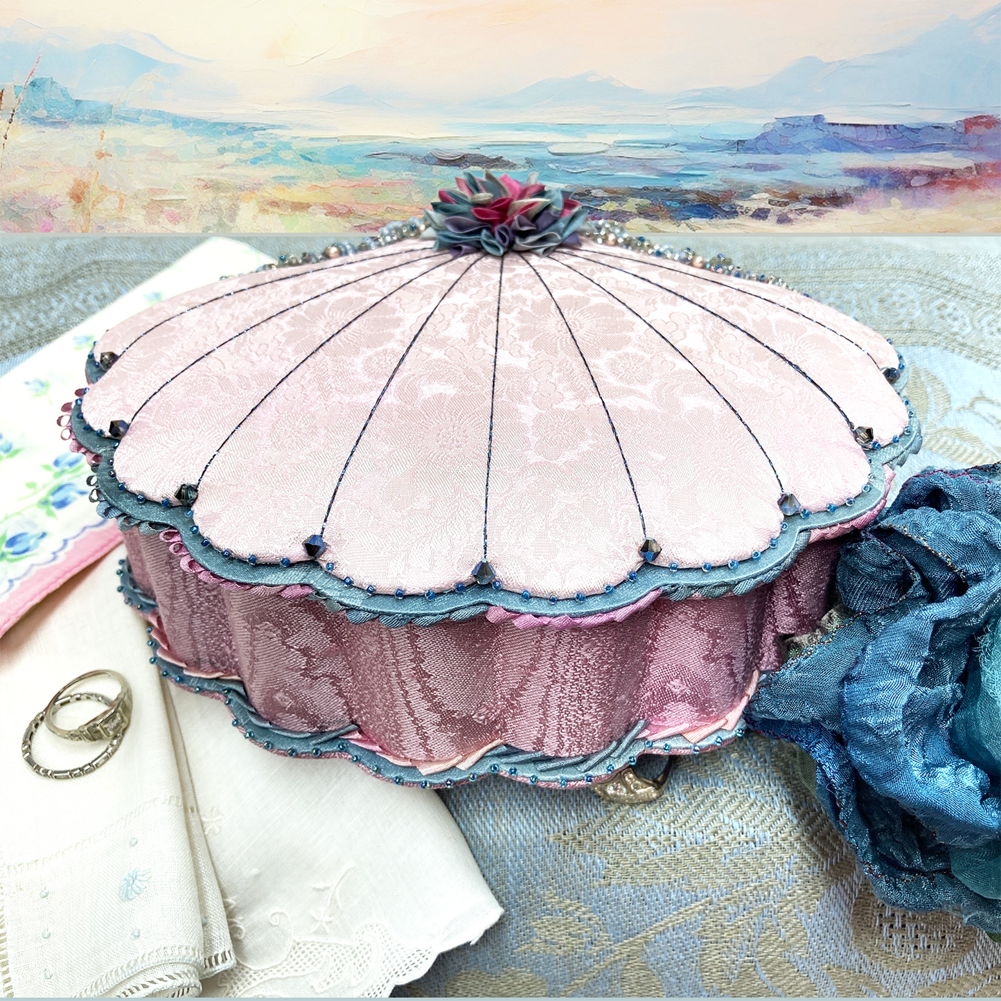 Cedar Rose and Storm Scalloped Seashell Box