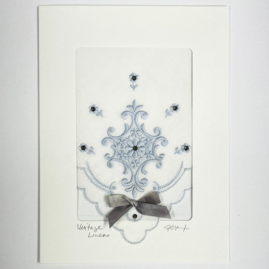 Opal Gray Bow with Rhinestones