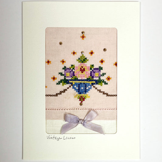 Cross Stitch Bouquet with Rhinestones