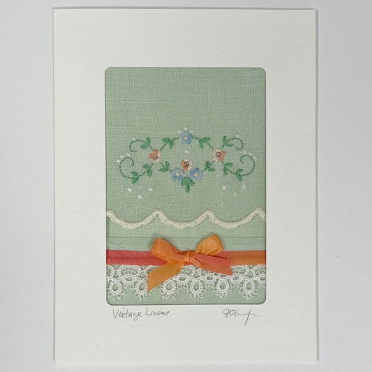 Green Floral with Rhinestones