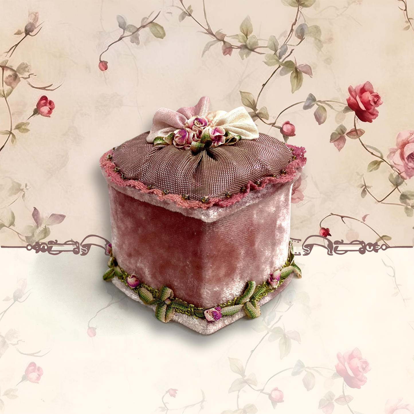 Shimmering Rose Tiny Heart Treasure Box