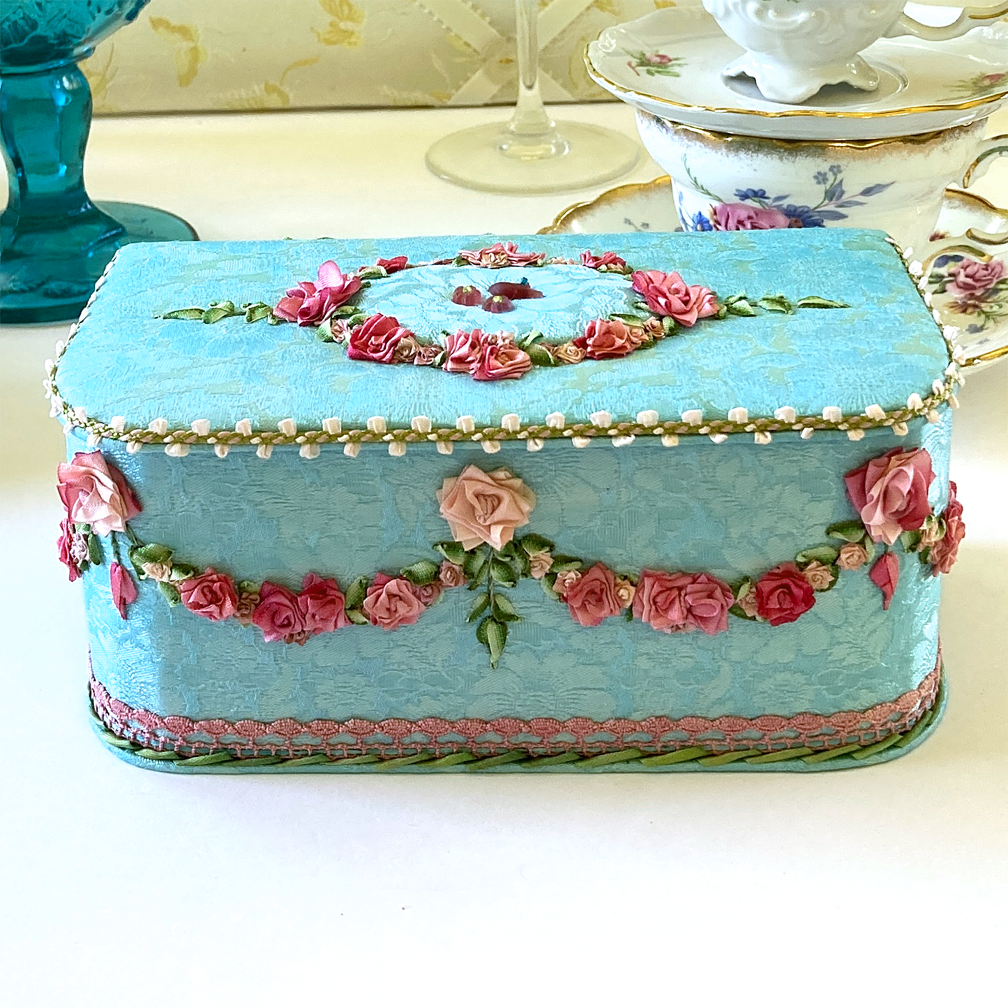 Tiffany Treasure Chest with Rococo Embroidery