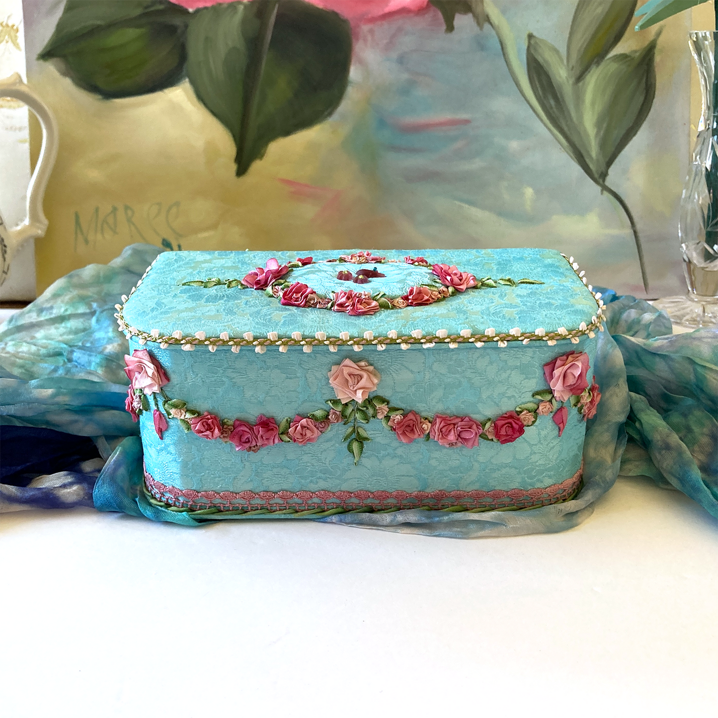 Tiffany Treasure Chest with Rococo Embroidery
