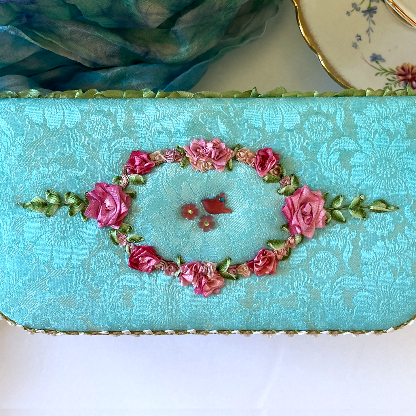 Tiffany Treasure Chest with Rococo Embroidery