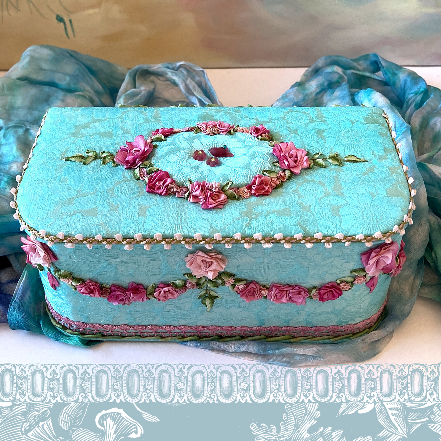 Tiffany Treasure Chest with Rococo Embroidery
