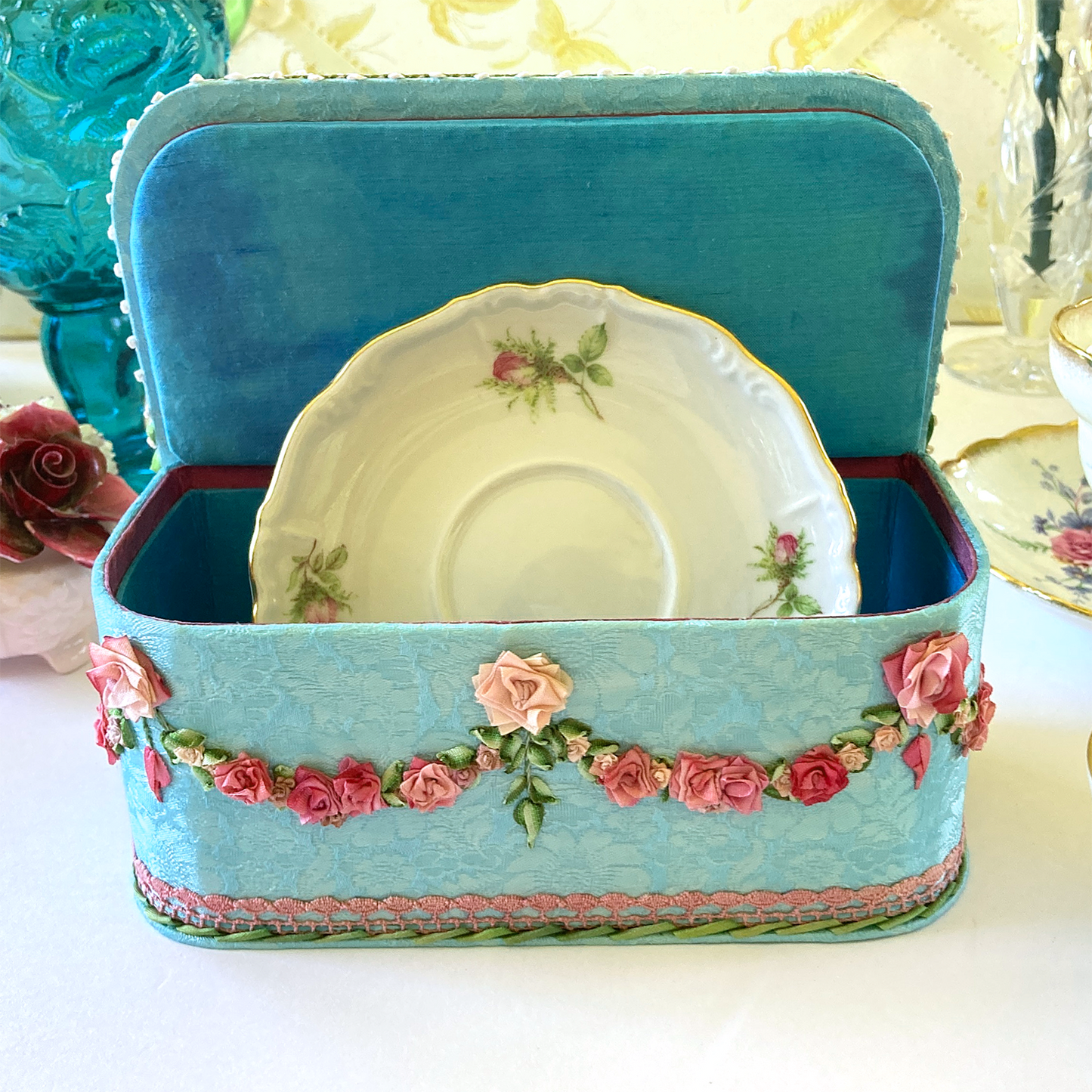 Tiffany Treasure Chest with Rococo Embroidery
