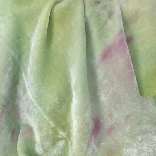 Pink-Kissed Mint Silk Velvet